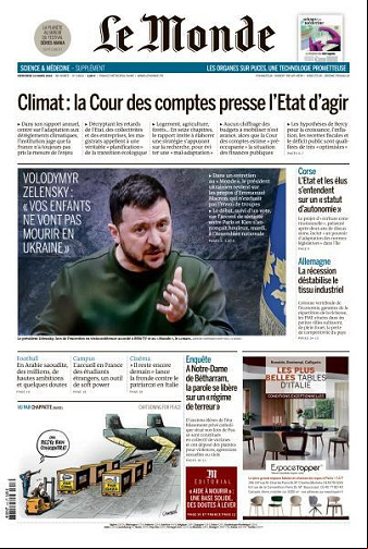 Le Monde du Mercredi 13 Mars 2024